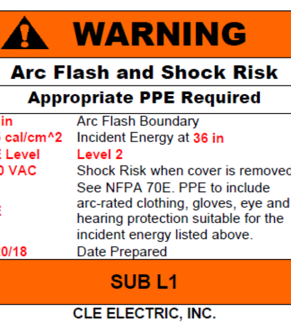 Arch Flash warning sticker